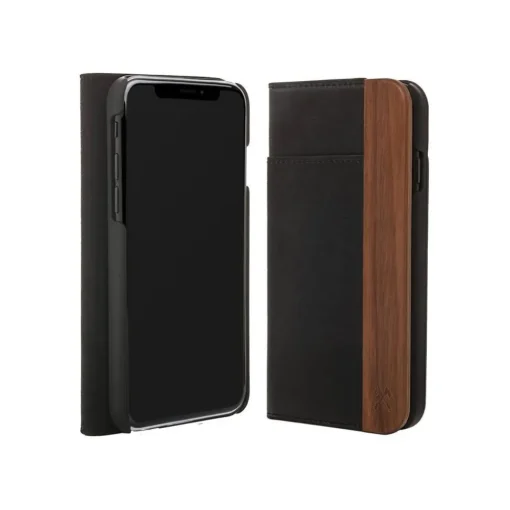 Woodcessories - Eco Wallet Flip Cover - Real Wood and Leather - Rich Walnut - iPhone 8 Plus / 7 Plus - Eco Case - Avvenice