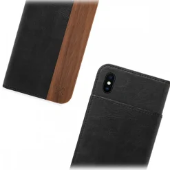 Woodcessories - Eco Wallet Flip Cover - Real Wood and Leather - Rich Walnut - iPhone 8 Plus / 7 Plus - Eco Case - Avvenice