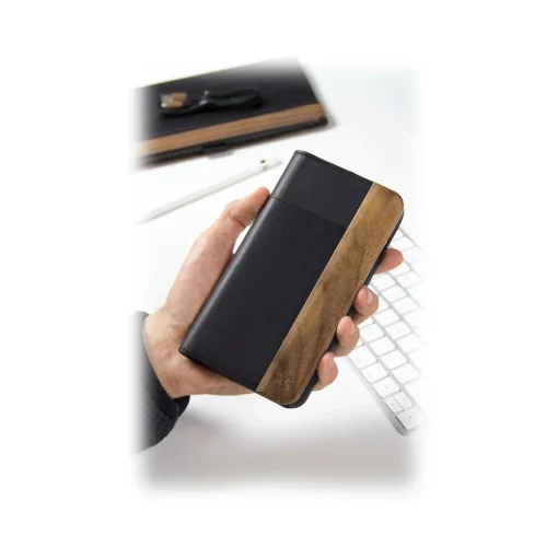 Woodcessories - Eco Wallet Flip Cover - Real Wood and Leather - Rich Walnut - iPhone 8 Plus / 7 Plus - Eco Case - Avvenice