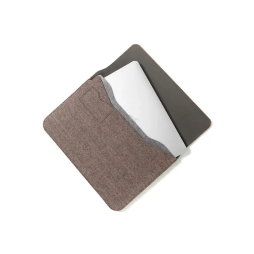 Woodcessories - MacBook Eco Pouch Cover - Walnut and Wool - MacBook 11 12 13 - Mac Case - Real Wood MacBook Bag - Avvenice