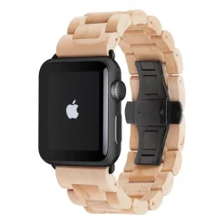 Woodcessories - Maple / Black - Wooden Apple Watch Band 38 mm - Eco Strap - Stainless Steel - Wooden Apple Watch Strap - Avvenice