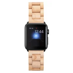 Woodcessories - Maple / Black - Wooden Apple Watch Band 38 mm - Eco Strap - Stainless Steel - Wooden Apple Watch Strap - Avvenice
