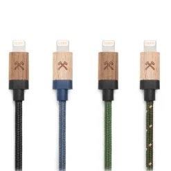Woodcessories - Maple / Green / Brown - Wooden Mfi Lightning Cable 1.2 m - Eco Cable - Wooden Apple USB Lighting Cable - Avvenice^ Accessories