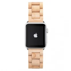Woodcessories - Maple / Silver - Wooden Apple Watch Band 38 mm - Eco Strap - Stainless Steel - Wooden Apple Watch Strap - Avvenice^ Accessories