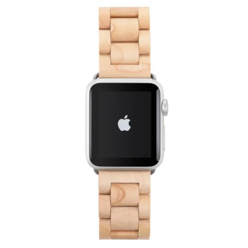Woodcessories - Maple / Silver - Wooden Apple Watch Band 38 mm - Eco Strap - Stainless Steel - Wooden Apple Watch Strap - Avvenice^ Accessories
