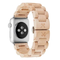 Woodcessories - Maple / Silver - Wooden Apple Watch Band 38 mm - Eco Strap - Stainless Steel - Wooden Apple Watch Strap - Avvenice^ Accessories