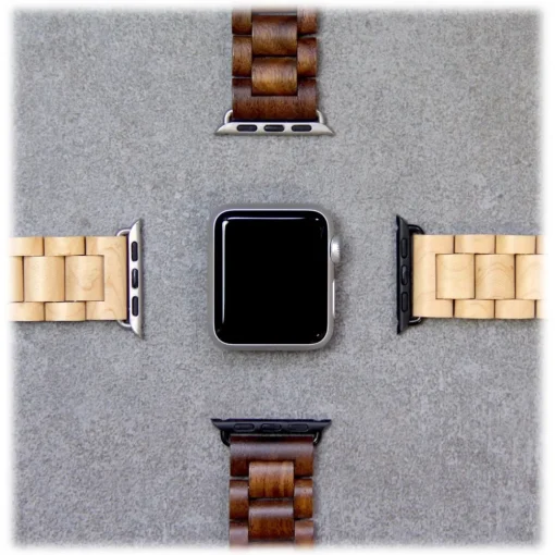 Woodcessories - Maple / Silver - Wooden Apple Watch Band 38 mm - Eco Strap - Stainless Steel - Wooden Apple Watch Strap - Avvenice^ Accessories