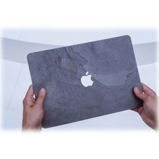 Woodcessories - Real Stone MacBook Cover - Antique White - MacBook 13 Pro Retina - Eco Skin Stone - Apple Logo - Avvenice^ Skin
