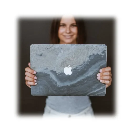 Woodcessories - Real Stone MacBook Cover - Antique White - MacBook 13 Pro Retina - Eco Skin Stone - Apple Logo - Avvenice^ Skin