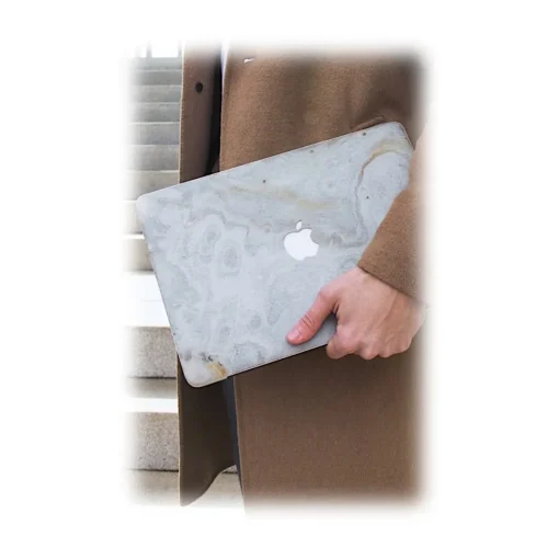 Woodcessories - Real Stone MacBook Cover - Antique White - MacBook 13 Pro Retina - Eco Skin Stone - Apple Logo - Avvenice^ Skin