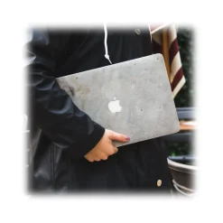 Woodcessories - Real Stone MacBook Cover - Antique White - MacBook 13 Pro Retina - Eco Skin Stone - Apple Logo - Avvenice^ Skin