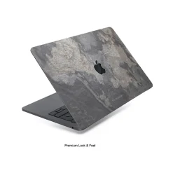 Woodcessories - Real Stone MacBook Cover - Antique White - MacBook 13 Pro Retina - Eco Skin Stone - Apple Logo - Avvenice^ Skin