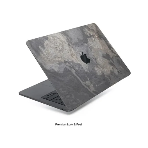 Woodcessories - Real Stone MacBook Cover - Antique White - MacBook 13 Pro Retina - Eco Skin Stone - Apple Logo - Avvenice^ Skin