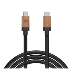 Woodcessories - Walnut / Black - Wooden USB C Cable 1.2 m - Eco Cable - Wooden Apple USB Lighting Cable - Avvenice^ Accessories