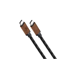 Woodcessories - Walnut / Black - Wooden USB C Cable 1.2 m - Eco Cable - Wooden Apple USB Lighting Cable - Avvenice^ Accessories