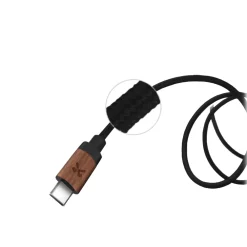 Woodcessories - Walnut / Black - Wooden USB C Cable 1.2 m - Eco Cable - Wooden Apple USB Lighting Cable - Avvenice^ Accessories