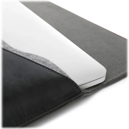 Woodcessories - Walnut / Black Leather / MacBook Bag - MacBook 15 Pro - Eco Pouch Case - Wooden MacBook Bag - Avvenice