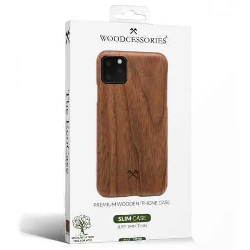 Woodcessories - Walnut / Cevlar Cover - iPhone 11 Pro - Wooden Cover - Eco Case - Ultra Slim - Cevlar Collection - Avvenice