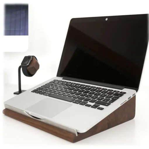 Woodcessories - Walnut / Ergonomic Wooden MacBook Lift - MacBook - Eco Stand - Wooden MacBook Support - Avvenice^ Desk Supplies