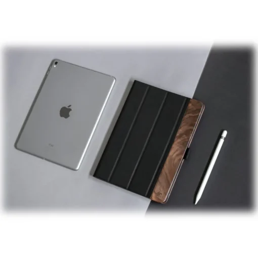 Woodcessories - Walnut and Leather Hard Cover - iPad Air 2 - Flip Case - Eco Flip Leather and Wood - Avvenice^ Skin
