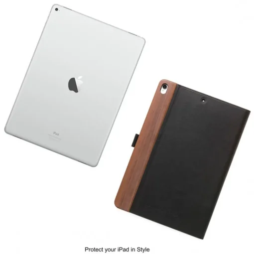 Woodcessories - Walnut and Leather Hard Cover - iPad Air 2 - Flip Case - Eco Flip Leather and Wood - Avvenice^ Skin