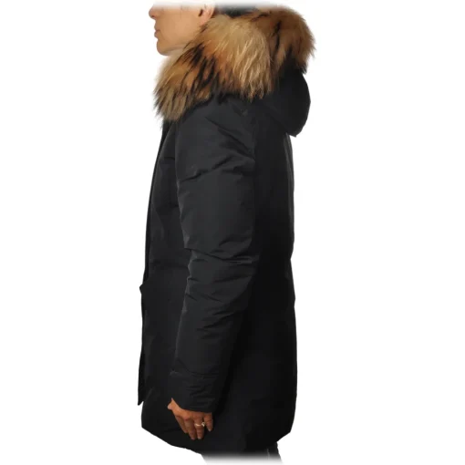 Woolrich - Arctic Parka with Hood and Contrasting Color Fur - Blue - Jacket - Luxury Exclusive Collection - Avvenice^ Jackets