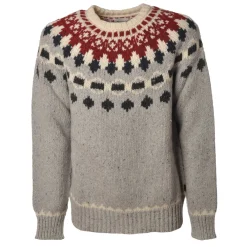 Woolrich - Crewneck Nap Wool Jacquard Sweater - Grey - Pullover - Luxury Exclusive Collection - Avvenice^ Knitwears