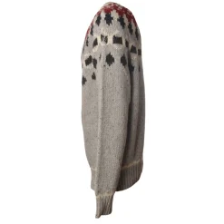 Woolrich - Crewneck Nap Wool Jacquard Sweater - Grey - Pullover - Luxury Exclusive Collection - Avvenice^ Knitwears