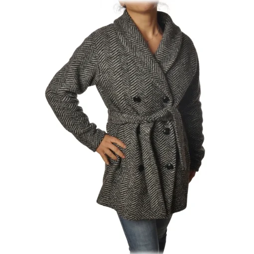 Woolrich - Double-Breasted Coat - Black - Jacket - Luxury Exclusive Collection - Avvenice^ Jackets