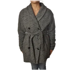 Woolrich - Double-Breasted Coat - Black - Jacket - Luxury Exclusive Collection - Avvenice^ Jackets