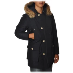 Woolrich - Long Artic Parka DF with Fur-trimmed Hood- Navy Blue - Jacket - Luxury Exclusive Collection - Avvenice^ Jackets