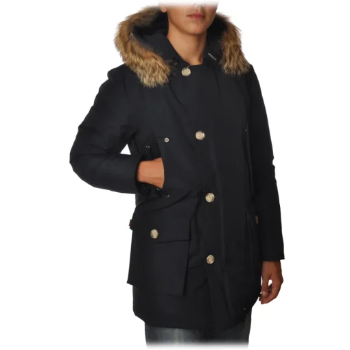 Woolrich - Long Artic Parka DF with Fur-trimmed Hood- Navy Blue - Jacket - Luxury Exclusive Collection - Avvenice^ Jackets
