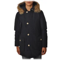 Woolrich - Long Artic Parka DF with Fur-trimmed Hood- Navy Blue - Jacket - Luxury Exclusive Collection - Avvenice^ Jackets