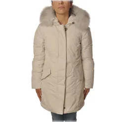 Woolrich - Luxury Arctic Parka With Fox Fur - White Stone - Jacket - Luxury Exclusive Collection - Avvenice^ Jackets