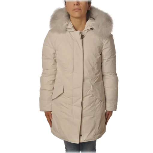 Woolrich - Luxury Arctic Parka With Fox Fur - White Stone - Jacket - Luxury Exclusive Collection - Avvenice^ Jackets