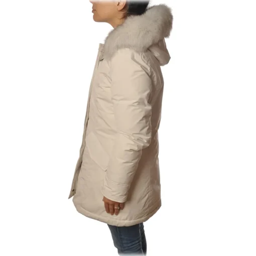 Woolrich - Luxury Arctic Parka With Fox Fur - White Stone - Jacket - Luxury Exclusive Collection - Avvenice^ Jackets