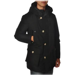 Woolrich - Parka with Hood and Contrast Buttons  - Black - Jacket - Luxury Exclusive Collection - Avvenice