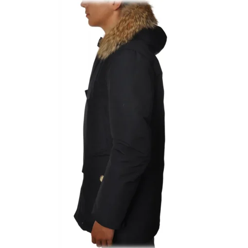 Woolrich - Parka with Hood and Contrast Buttons  - Blue - Jacket - Luxury Exclusive Collection - Avvenice^ Jackets