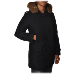 Woolrich - Polar Parka with Hood and Removable Fur - Blue - Jacket - Luxury Exclusive Collection - Avvenice^ Jackets