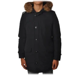 Woolrich - Polar Parka with Hood and Removable Fur - Blue - Jacket - Luxury Exclusive Collection - Avvenice^ Jackets