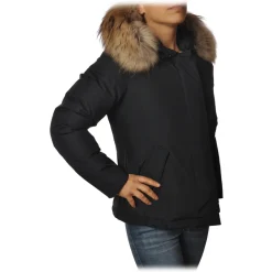 Woolrich - Short Down Artic PA Jacket with Removable Fur-trimmed Hood - Blue - Jacket - Luxury Exclusive Collection - Avvenice^ Jackets