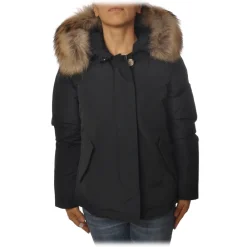 Woolrich - Short Down Artic PA Jacket with Removable Fur-trimmed Hood - Blue - Jacket - Luxury Exclusive Collection - Avvenice^ Jackets