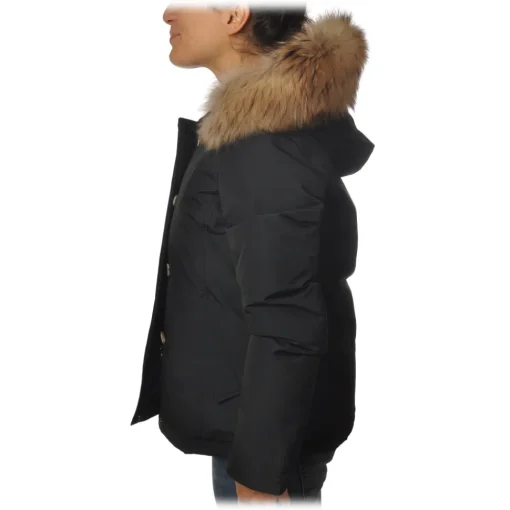 Woolrich - Short Down Artic PA Jacket with Removable Fur-trimmed Hood - Blue - Jacket - Luxury Exclusive Collection - Avvenice^ Jackets