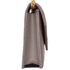 Yves Saint Laurent - Cassandre Envelope Chain Wallet in Grain De Poudre Leather - Fog - Saint Laurent Exclusive Collection - Avvenice