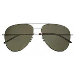 Yves Saint Laurent Eyewear Yves Saint Laurent - Classic SL 11 Folk Aviator Sunglasses with Double Metal Bridge - Silver - Saint Laurent Eyewear - Avvenice