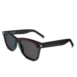 Yves Saint Laurent Eyewear Yves Saint Laurent - Classic SL 51 Strass Square Wellington Frame Sunglasses with Crystals - Black - Saint Laurent Eyewear - Avvenice