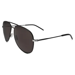 Yves Saint Laurent Eyewear Yves Saint Laurent - Classic SL 11 Aviator Sunglasses with Double Metal Bridge and Nylon Lenses - Black - Saint Laurent Eyewear - Avvenice