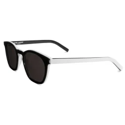 Yves Saint Laurent Eyewear Yves Saint Laurent - Classic SL 28 Sunglasses with Rounded Square Frame - Black White - Saint Laurent Eyewear - Avvenice