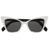Yves Saint Laurent Eyewear Yves Saint Laurent - New Wave SL 244 Victorie Sunglasses with Triangular Frame - Ivory - Saint Laurent Eyewear - Avvenice