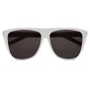 Yves Saint Laurent Eyewear Yves Saint Laurent - New Wave SL 1/F Sunglasses with Square Wellington Frame - White Stonewash - Saint Laurent Eyewear - Avvenice